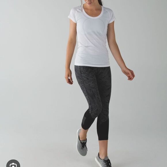 Lululemon Pace Rival Crop Leggings Stripe Play Slate Women’s 6 - Picture 1 of 4